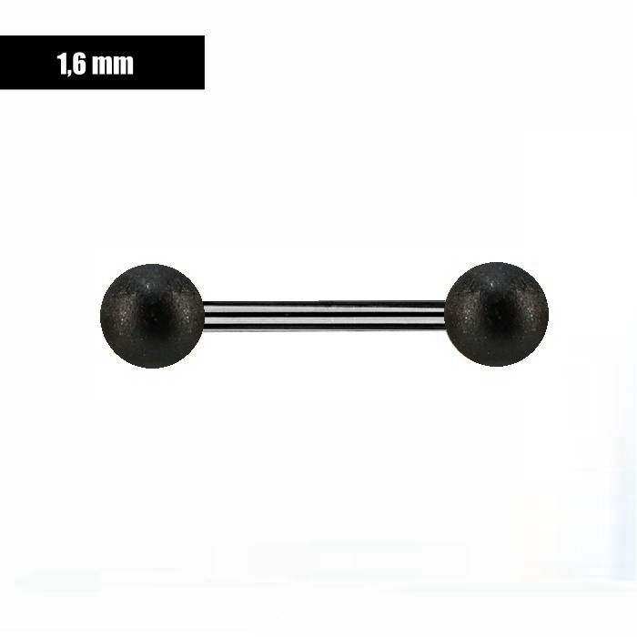 1,6 mm Nippel Piercing Frost Effekt schwarz