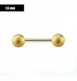 1,6mm goldfärbiges Brustpiercing mit zwei Kugeln