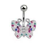 Bauchnabelpiercing Schmetterling weiss