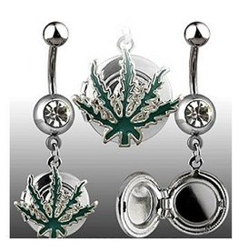 Bauchnabelpiercing Hanfblatt