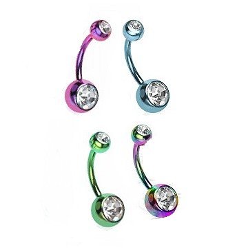 Bauchpiercing eloxiert - 4 Farben