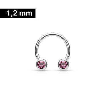 Helix Ring mit Steinchen - pink