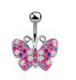 Bauchpiercing Schmetterling Bunt