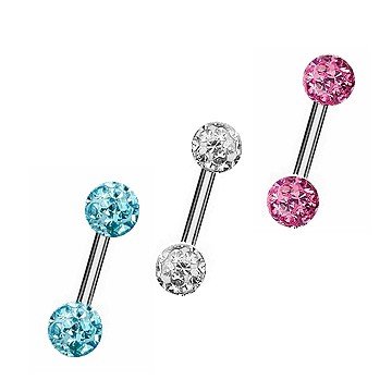 1,2 mm Piercing Barbell mit Epoxy-Kugeln