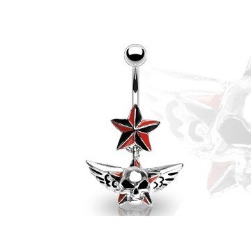 Bauchnabelpiercing Totenkopf Skull