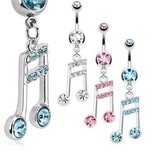 Musiknote Bauchnabelpiercing - 3 Farben