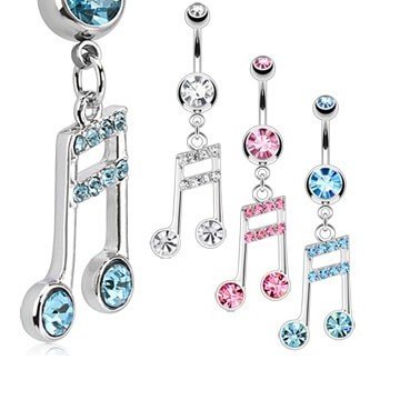 Musiknote Bauchnabelpiercing