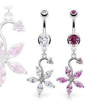 Blumen Bauchpiercing
