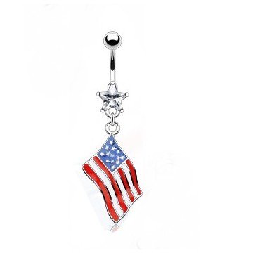 Bauchnabelpiercing Flagge USA