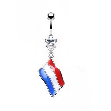Bauchnabelpiercing Holland Flagge
