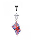 England Flagge Bauchnabelpiercing