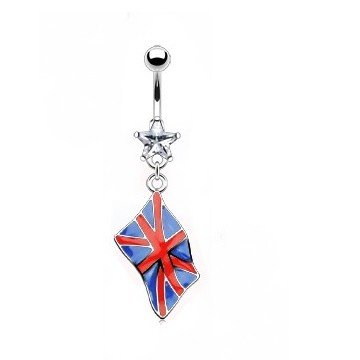 Bauchnabelpiercing England Flagge