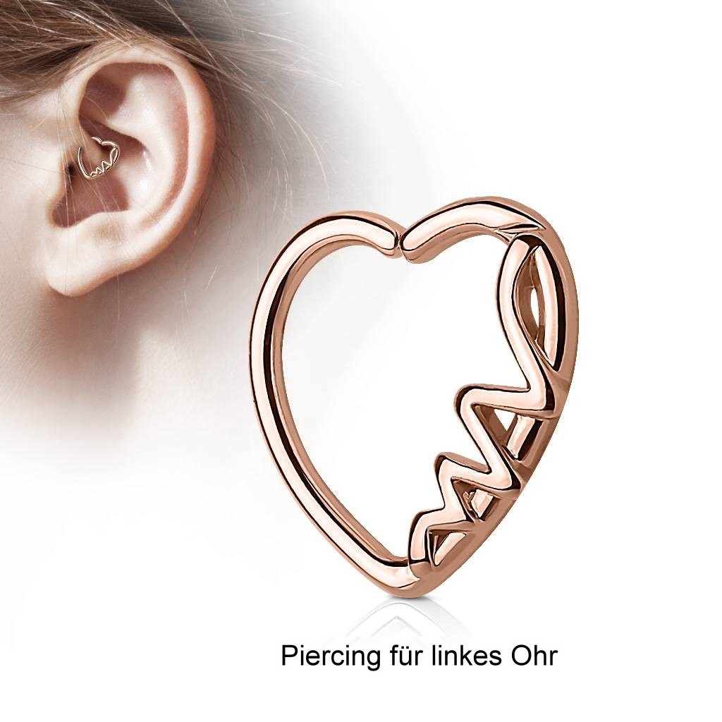 Herz Daith Piercing rosegold