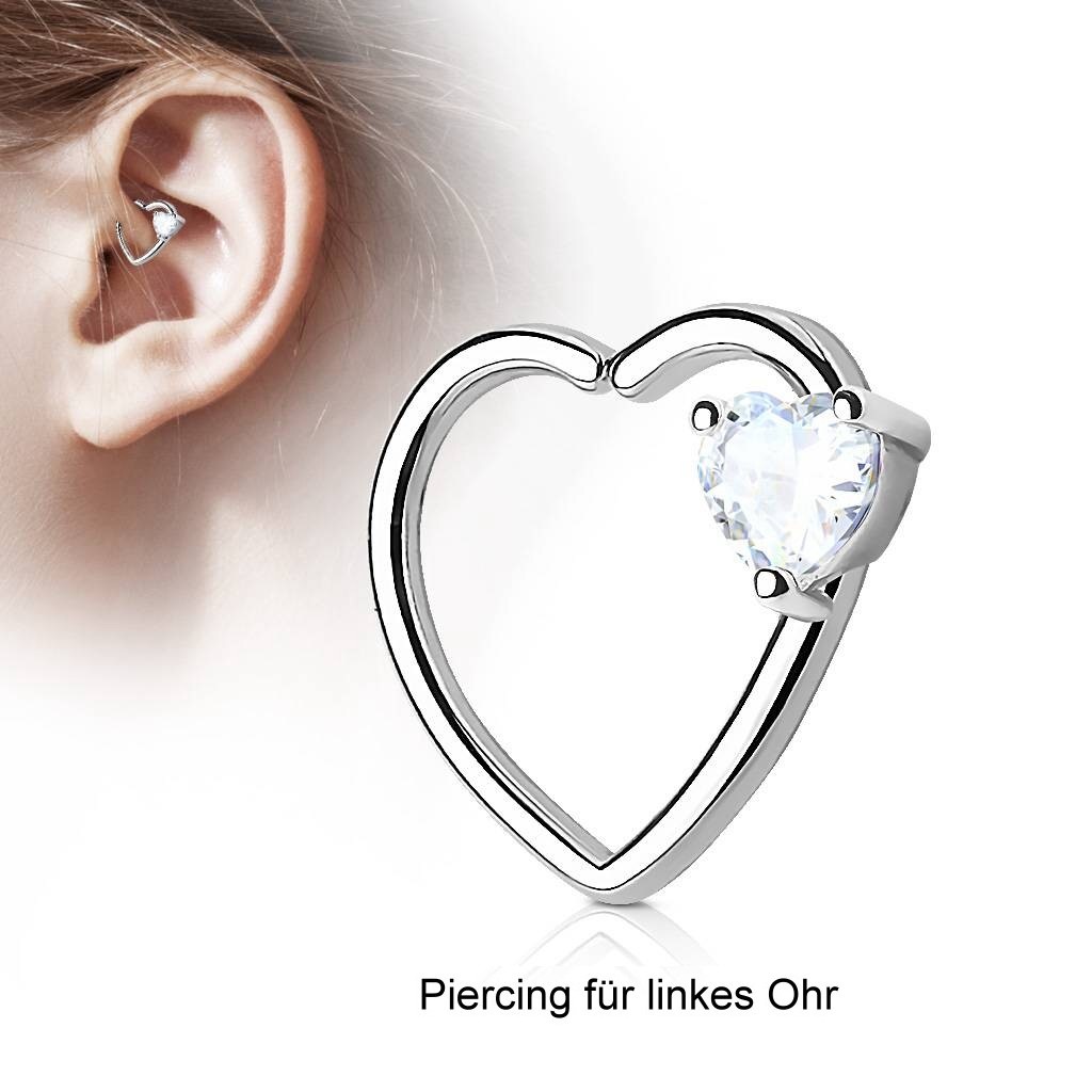 Daith Piercing Herz kristall