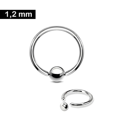 Daith Piercing Ring mit Klemmkugel