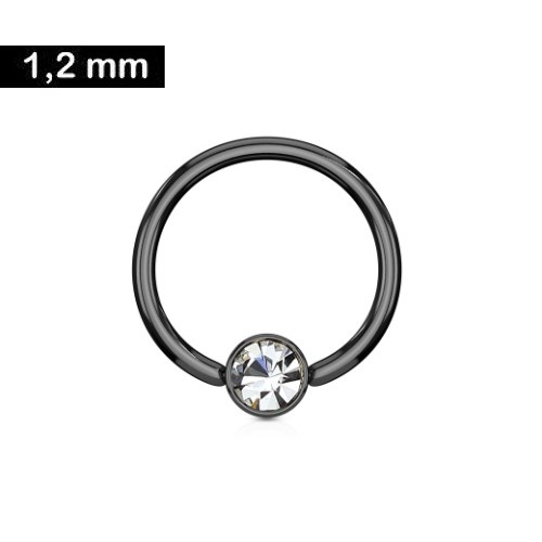 Schwarzer Daith Piercing Schmuck mit Stein