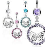 Bauchnabelpiercing  Schmetterling - Farbe wählbar