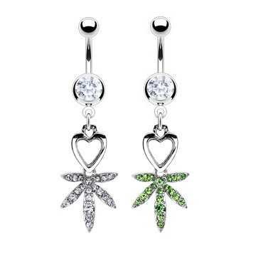 Hanfblatt Bauchnabelpiercing