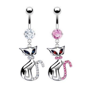 🦚 Katzen Bauchnabelpiercing – 2 Farben