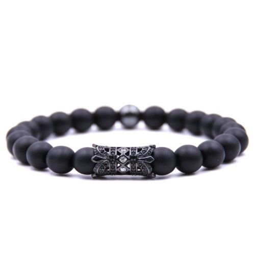 🦚 Achat Perlen Armband schwarz