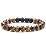 8mm Tigerauge Armband mit 3 Achat Kugeln