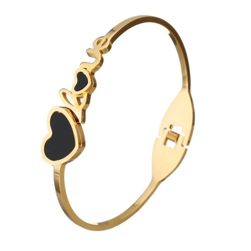 Damen Armreif "Love" Edelstahl Gold