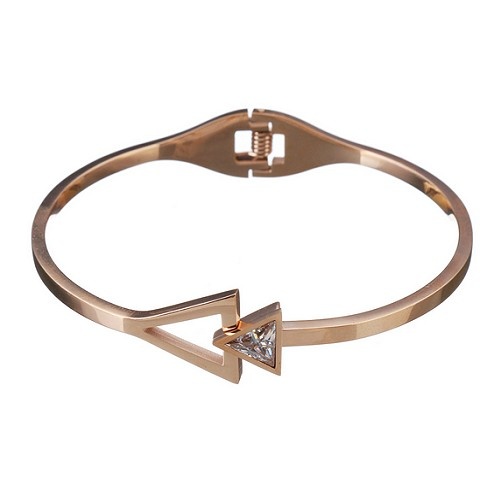 Damen Armreifen  Edelstahl rosegold