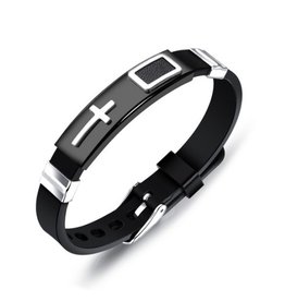 Schwarzes Kautschuk Armband