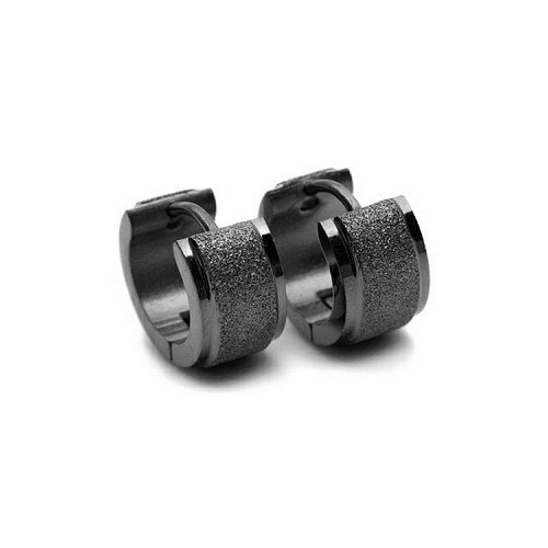 Klappcreolen schwarz aus Edelstahl