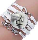 Weisses Armband Pferd mit Love und Infinity