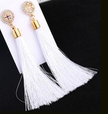 Weiße Tassel Ohrringe