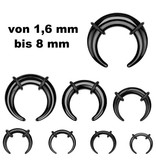 Schwarze Dehnsichel aus Kunststoff – 1,6 bis 8 mm