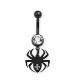 Bauchnabelpiercing Spinne schwarz