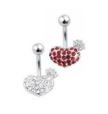 Bauchpiercing HERZ mit Krone