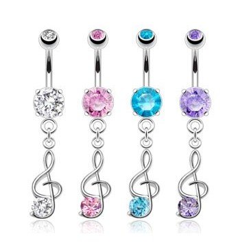 Notenschlüssel Bauchnabelpiercing