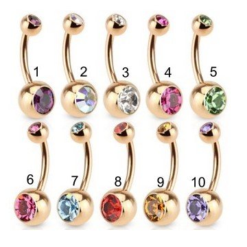 Bauchnabelpiercing rosefärbig
