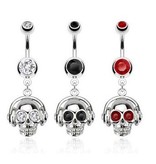 Bauchpiercing mit Totenkopf - 3 Farben