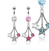 Bauchnabelpiercing Sterne - 3 Farben