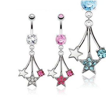 Bauchnabelpiercing Sterne - 3 Farben