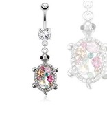 Bauchpiercing mit Anhänger Schildkröte