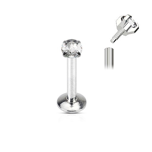 Silberfarben Kristall Basic 1,2 mm Ø Tragus Helix Piercing Ohr Stecker 