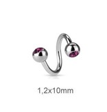 Piercing  Spirale mit violetten Stein