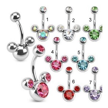 Standard Bauchnabelpiercing mit Zirkonia