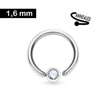 🦚 1,6 mm Piercing Ring zum aufbiegen