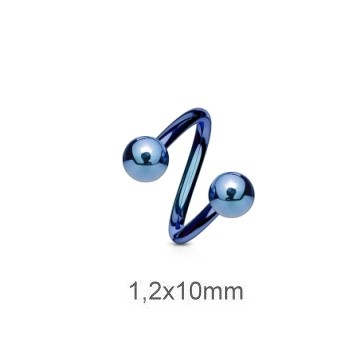 Spiralenpiercing 1,2 mm in blau