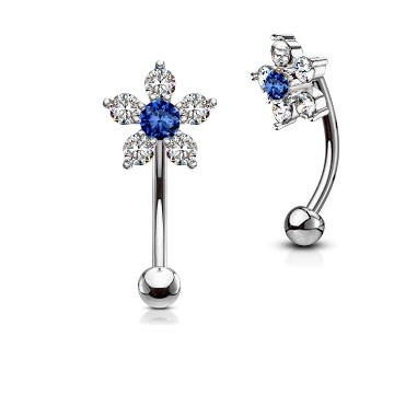 Augenbrauenpiercing Blume