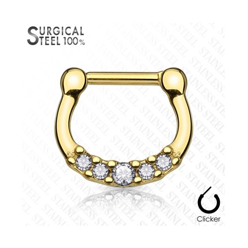 Septum Clicker Chirurgenstahl Gold