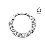 Septum Clicker Ring mit Kristall