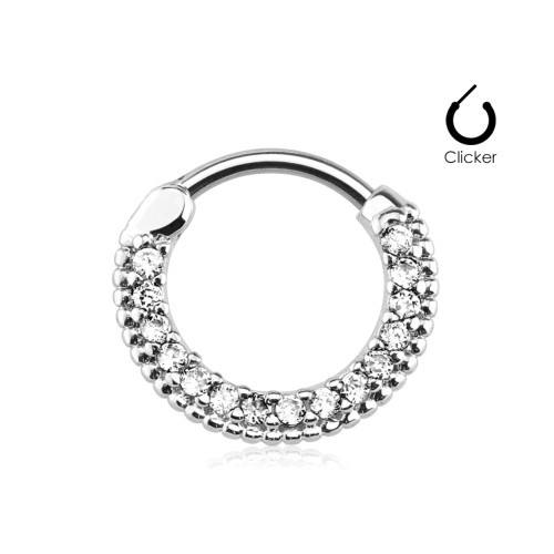 Septum Clicker Ring mit Kristall