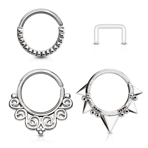 3er Set Septumpiercing Ringe